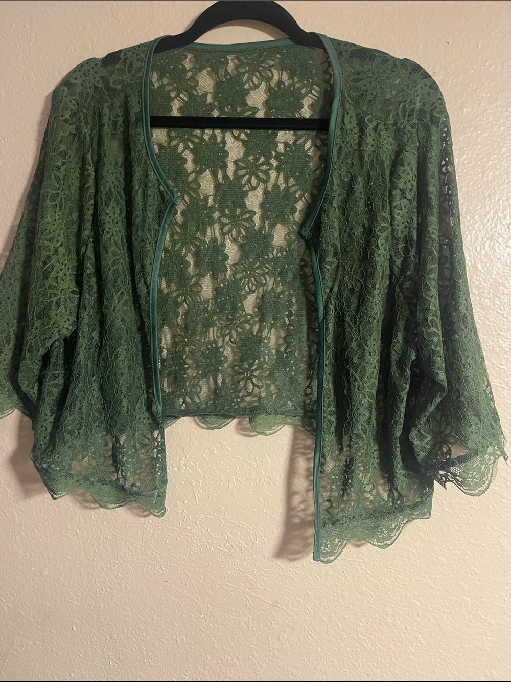 SHEIN Olive Green Lace Cardigan